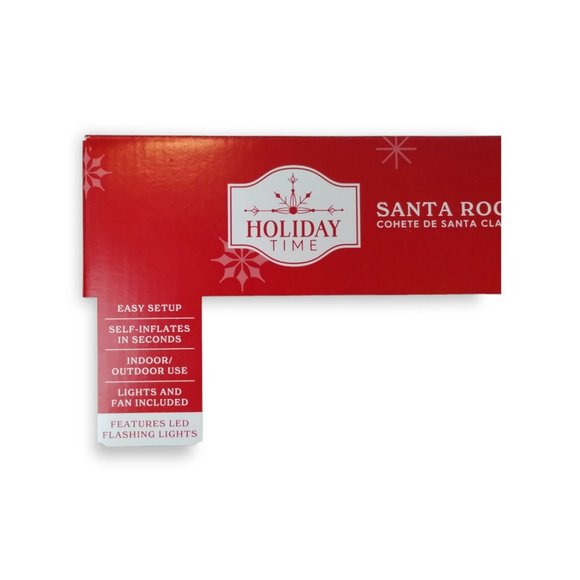 Holiday Time Santa Rocket 7ft Inflatable Yard Decor LED Flickering Lights - Picture 4 of 7